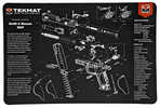 TekMat TEKR17SWMP Black/Gray Rubber 17" Long 11" X 17" S&W M&P Parts Diagram Illustration
