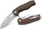 Bestech Rhino Folder 3.625 in Satin Plain Beige G-10 Handle