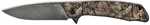 American Buffalo Knife & Tool Elite Scavenger Folder 3.5 in Blade Mossy Oak Handle