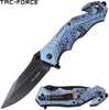 Tac-Force Assisted 3.5 in Blade Blue Camo Aluminum Handle