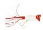 Arbogast Hula Pop 3/8 2" Wht Red Head