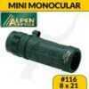 Alpen Outdoor 8x21 Monocular, Roof Prism, Coated Lens, Neck Strap Md: AP116