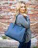 Tactica TT-Pr-M1817-BLU Elegant Protection Conceal Carry Purse Navy Shoulder Ambidextrous Hand