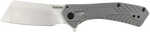 Kershaw 3445 Static 2.90" Folding Cleaver Plain Satin 8Cr13MoV SS Blade Gray PVD Coated SS Handle