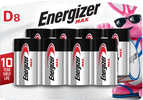 Rayovac E95BP8 Energizer Max D Batteries Black & Silver