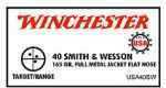 40 S&W 165 Grain Full Metal Jacket 50 Rounds Winchester Ammunition