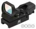 NCStar D4RGB Reflex Optic 1x 24x34mm 3 MOA Illuminated 4 Pattern Red/Green CR2032 Lithium Black Anodized