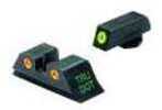 Meprolight 10224O Tru-Dot Night Sight Set Fits Glock 17/19/22/23/31-35/37/38 Tritium Green Front/Orange Rear Black