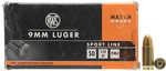 9mm Luger 124 Grain Full Metal Jacket 50 Rounds RUAG Ammunition