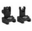 YHM 5040H Quick Deploy Folding Sight Same Plane Hooded Stem Aluminum Black