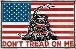 Open Road BRANDS Die Cut Tin Sign Don't Tread On Me (Flag)