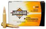223 Rem 55 Grain FMJ 100 Rounds Armscor Ammunition 223 Remington