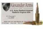 6.5 Grendel 123 Grain Hollow Point Boat Tail 20 Rounds Alexander Arms Ammunition