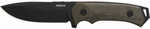 Woox Knife Rock 62 Fixed Blade 4.25" Black Micarta Plain Handle