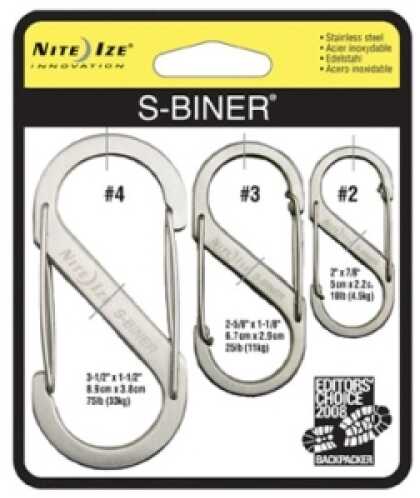 Nite Ize S-Biner Stainless Steel 3 Pack Black