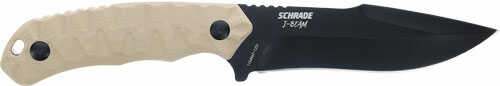 Schrade Knife I-beam 5" Fixed Aus-8 Black/fde G10 Handle