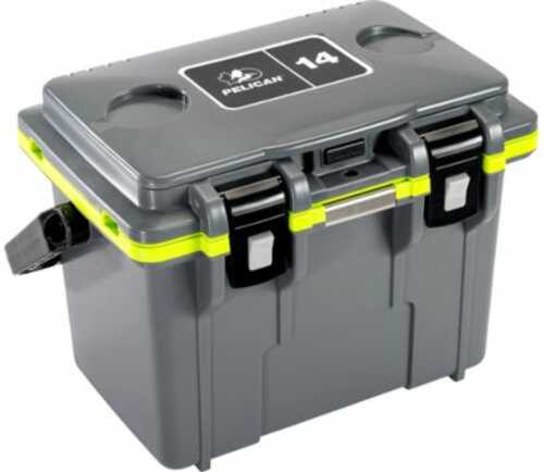 Pelican 14Q-1-DKGRYEGRN 14Qt Elite Cooler Gry/Grn