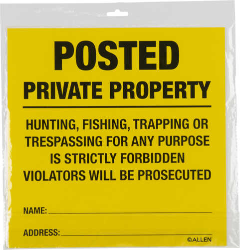 ALLEN POSTED NO TRESPASSN SIGN 12PK