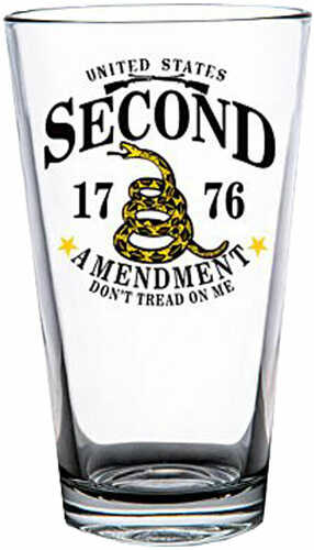 2 Monkey Americana Pint Glass Lite Blue 2nd Amendment Wrap