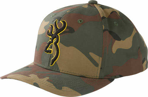 BRN CAP WOODLAND CAMO GOLD LOGO