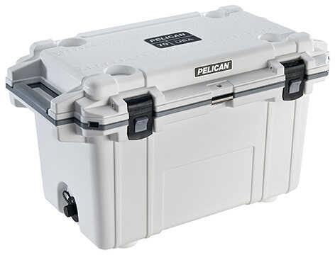 Pelican 70 Quart Elite Cooler in White and Gray