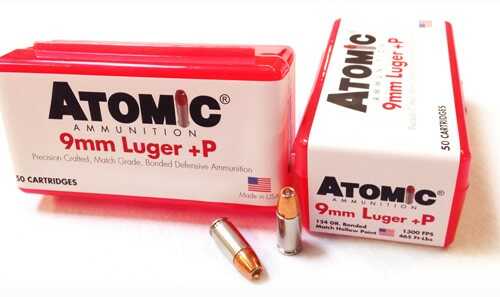 9mm Luger 124 Grain Hollow Point 50 Rounds Atomic Ammunition