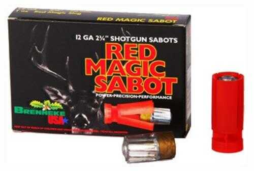 12 Gauge 2-3/4" Lead Sabot Slug  1 oz 5 Rounds Brenneke Shotgun Ammunition