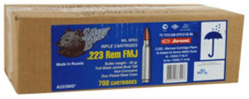 Silver Bear .223 Rem 55Gr. FMJ Mil.Spec Sealed Can 700RDS.
