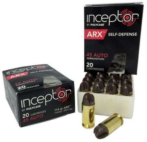 45 ACP 118 Grain Full Metal Jacket 20 Rounds PolyCase Ammunition