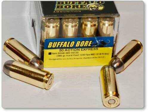 50 Action Express 380 Grain Lead 20 Rounds Buffalo Bore Ammunition