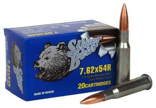 7.62X54mm Russian 174 Grain Full Metal Jacket 20 Rounds BEAR Ammunition