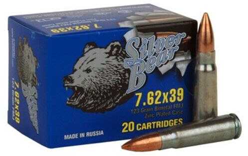 7.62X39mm 123 Grain Full Metal Jacket 500 Rounds BEAR Ammunition