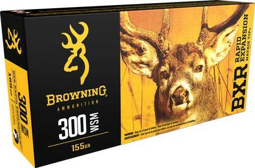 300 Win Short Mag 155 Grain BXR 20 Rounds Browning Ammunition Winchester Magnum