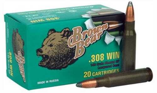 308 Win 140 Grain Soft Point 20 Rounds Brown Bear Ammunition 308 Winchester