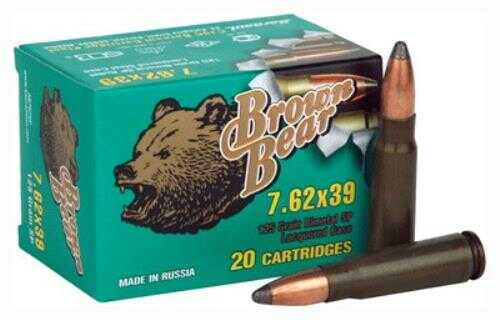7.62X39mm 125 Grain Soft Point 500 Rounds Brown Bear Ammunition