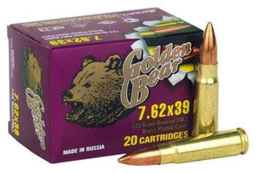 7.62X39mm 123 Grain Full Metal Jacket 500 Rounds BEAR Ammunition