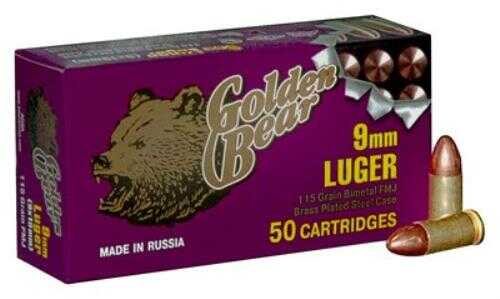 Golden Bear 9MM Luger 115Gr. FMJ-RN 50-Pack