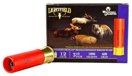 12 Gauge 3-1/2" Lead Slug  1-1/16 oz 5 Rounds Lightfield Shotgun Ammunition