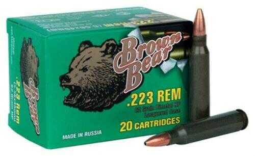 223 Rem 62 Grain Hollow Point 20 Rounds Brown Bear Ammunition 223 Remington
