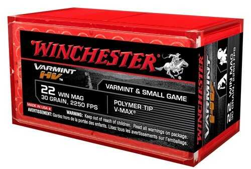 22 Winchester Magnum By Winchester 30 Gr, V-Max Varmint HV/50 Md: S22M2PT Ammunition