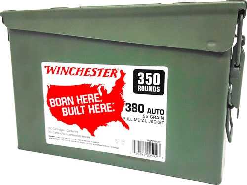 380 ACP 95 Grain FMJ Round Nose 350 Rounds Winchester Ammunition