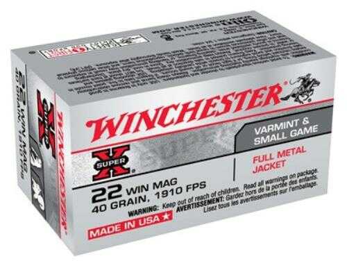 22 Win Mag Rimfire 40 Grain Full Metal Jacket 50 Rounds Winchester Ammunition Magnum