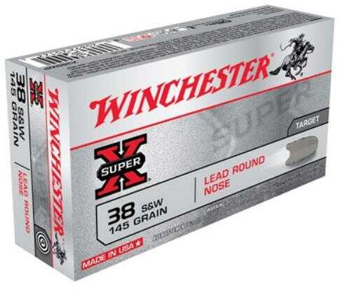 38 Smith & Wesson By Winchester 145 Grain Lead RN Per 50 Ammunition Md: X38SWP