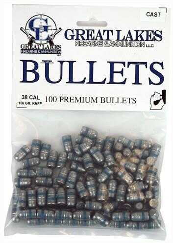 Great LAKES Bullets .38/.357 .358 158Gr. Lead-RNFP 100CT