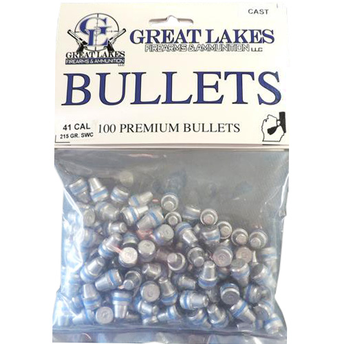 Great LAKES Bullets .41 Cal. .411 215 Grains Lead-SWC Poly 100CT