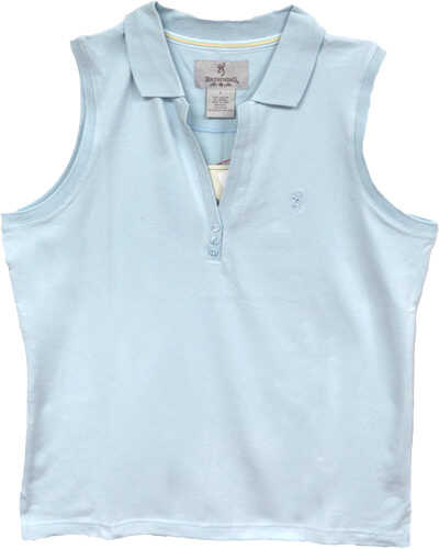 BROWN SPECIAL PURCHASE WOMEN'S Sleeveless Polo Medium Ice Blue