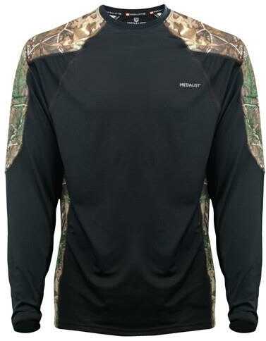 Medalist Performance Crew Ls Level-2 Black/Rt Camo Small