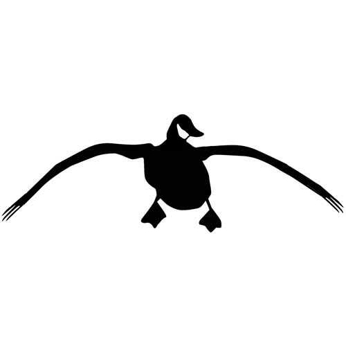 Outdoor DECALS Landing Goose 4"X12" White