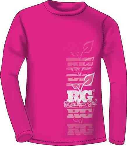 Real Tree WOMEN'S T-Shirt Long Sleeve X-Lg "Girl On Rise" Fuchsia