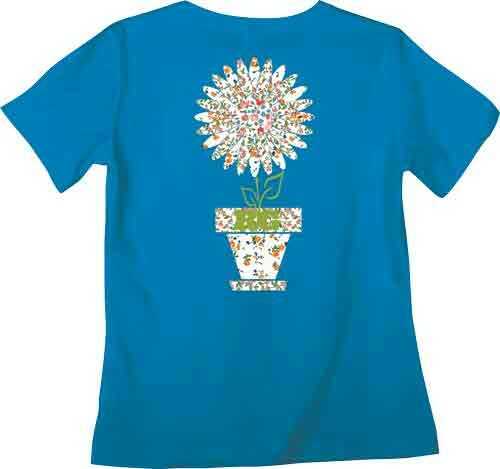 Real Tree WOMEN'S T-Shirt "BLOOMING" 2X-Large Cobalt W/Graphic